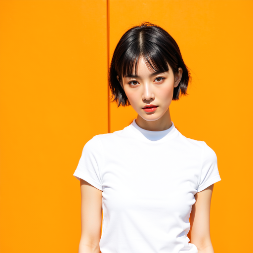 二十八岁左右女性头像,穿休闲装,短发,年轻活力,科技感背景